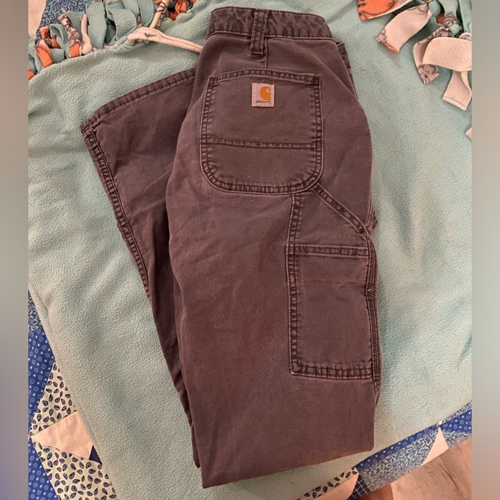 Grey-purple carhartt pants. Like new.
